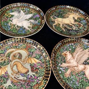 The World of Legends Limited Edition Plates: Dragon, Griffin, Pegasus, Unicorn